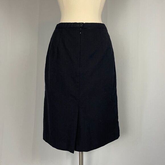 Pendleton Pencil Skirt Size 12 Petite 12P Black Solid Wool Career Office Minimal - Picture 6 of 12